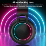 หูฟังบลูทูธ 5.0 สเตอริโอ HiFi พับได้ พร้อมไฟ LED และไมโครโฟน รองรับการ์ด TF / AUX 3.5 มม.