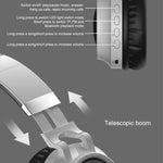 หูฟังบลูทูธ 5.0 สเตอริโอ HiFi พับได้ พร้อมไฟ LED และไมโครโฟน รองรับการ์ด TF / AUX 3.5 มม.