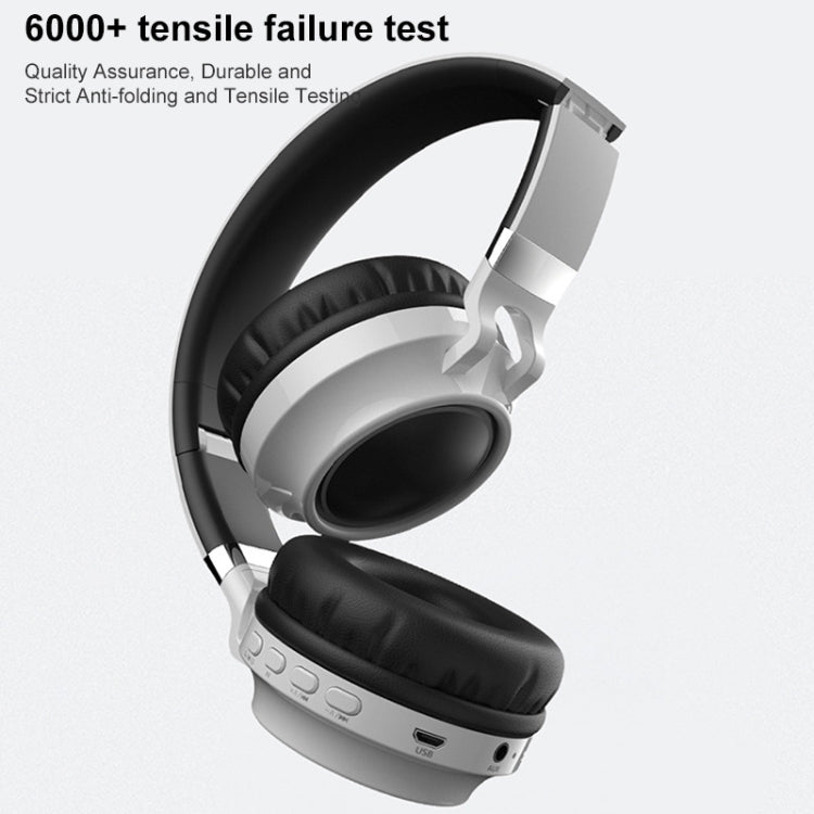 หูฟังบลูทูธ 5.0 สเตอริโอ HiFi พับได้ พร้อมไฟ LED และไมโครโฟน รองรับการ์ด TF / AUX 3.5 มม.