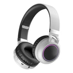 หูฟังบลูทูธ 5.0 สเตอริโอ HiFi พับได้ พร้อมไฟ LED และไมโครโฟน รองรับการ์ด TF / AUX 3.5 มม.