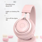 BT06C หูฟังบลูทูธ 5.0 ไร้สายสำหรับเด็กน่ารัก พร้อมไมโครโฟน ไฟ LED รองรับ Aux-in