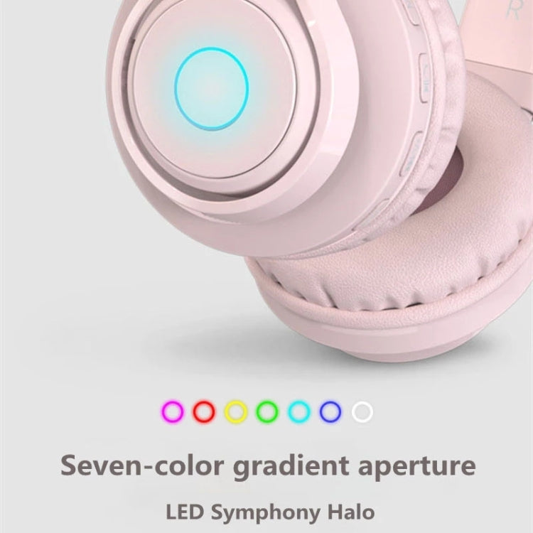 BT06C หูฟังบลูทูธ 5.0 ไร้สายสำหรับเด็กน่ารัก พร้อมไมโครโฟน ไฟ LED รองรับ Aux-in