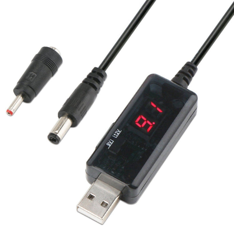 สายแปลง KWS-912V USB Boost Converter DC 5V เป็น 9V 12V พร้อมปลั๊ก 3.5x1.35mm, 5V เป็น 9V / 12V