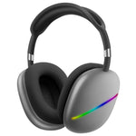 AKZ MAX10 หูฟังเพลงไร้สายบลูทูธ RGB แบบสวมศีรษะ พร้อมไมโครโฟน รองรับการ์ด TF