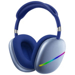 AKZ MAX10 หูฟังเพลงไร้สายบลูทูธ RGB แบบสวมศีรษะ พร้อมไมโครโฟน รองรับการ์ด TF