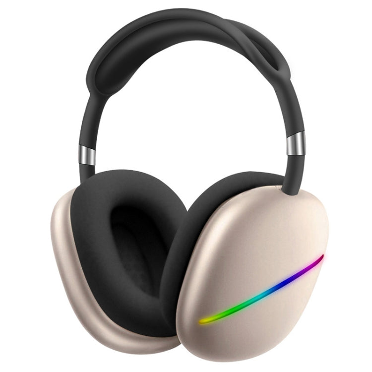AKZ MAX10 หูฟังเพลงไร้สายบลูทูธ RGB แบบสวมศีรษะ พร้อมไมโครโฟน รองรับการ์ด TF