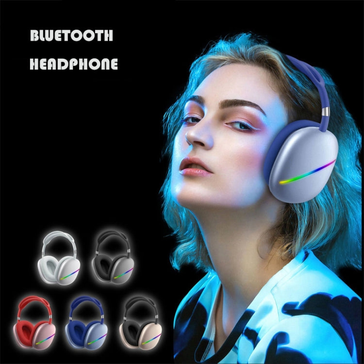 AKZ MAX10 หูฟังเพลงไร้สายบลูทูธ RGB แบบสวมศีรษะ พร้อมไมโครโฟน รองรับการ์ด TF