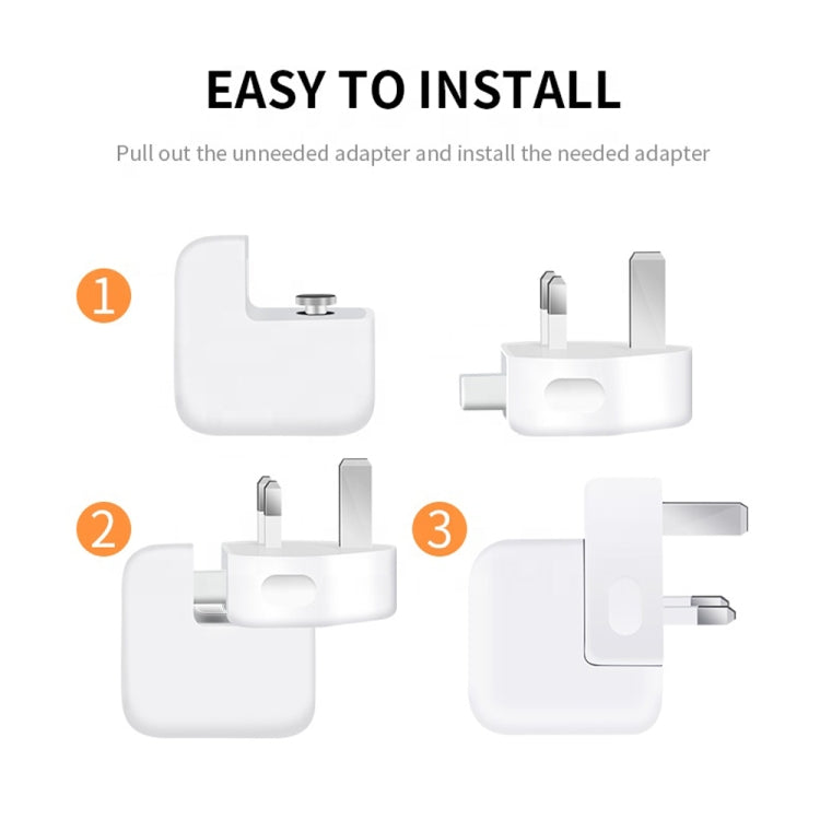 อะแดปเตอร์จ่ายไฟ 2 ชิ้น XJ01 สำหรับที่ชาร์จ iPad 10W 12W และที่ชาร์จ MacBook ซีรีส์ ปลั๊ก UK
