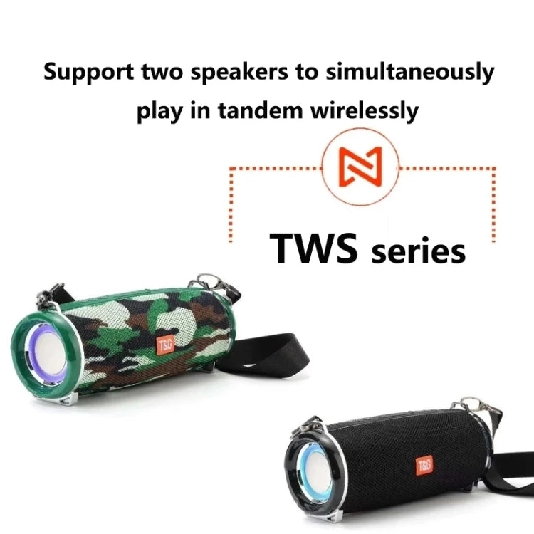 ลำโพงบลูทูธไร้สายเสียงเบส 3D สเตอริโอพร้อมไฟกระพริบ LED T&G TG192 รองรับ FM / การ์ด TF / USB