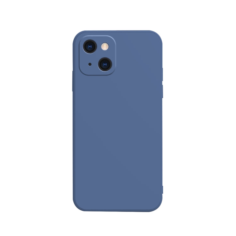 Solid Color Cube Straight Edge Liquid Silicone Lining Flannel Case, For iPhone 13 mini, For iPhone 13 Pro, For iPhone 13 Pro Max, For iPhone 13