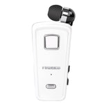 F980 หูฟังบลูทูธ CSR4.1 สายเก็บได้ เตือนสายเรียกเข้าแบบสั่น ป้องกันการโจรกรรม สีขาว