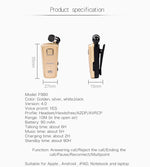 F980 หูฟังบลูทูธ CSR4.1 สายเก็บได้ เตือนสายเรียกเข้าแบบสั่น ป้องกันการโจรกรรม สีขาว