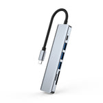 สถานีเชื่อมต่อ 7 in 1 HDMI+SD/TF+USB2.0x2+USB3.0+PD เป็น Type-C HUB