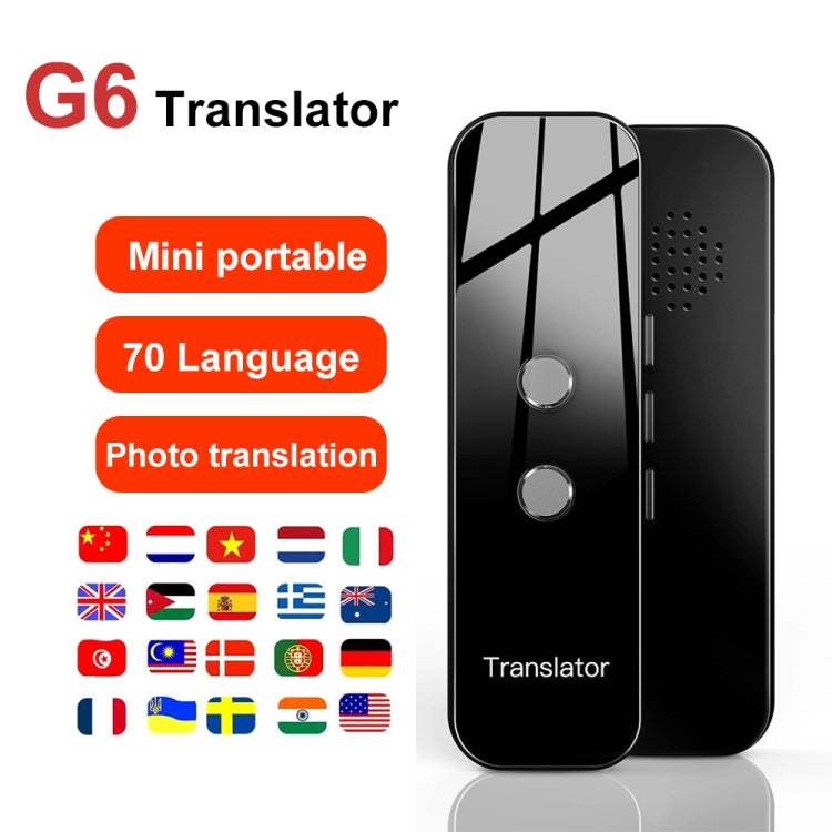 G6 เครื่องแปลเสียงทันทีแบบพกพา รองรับหลายภาษา ผู้ช่วยเดินทางส่วนตัว, G6 สีเทา, G6 สีดำ
