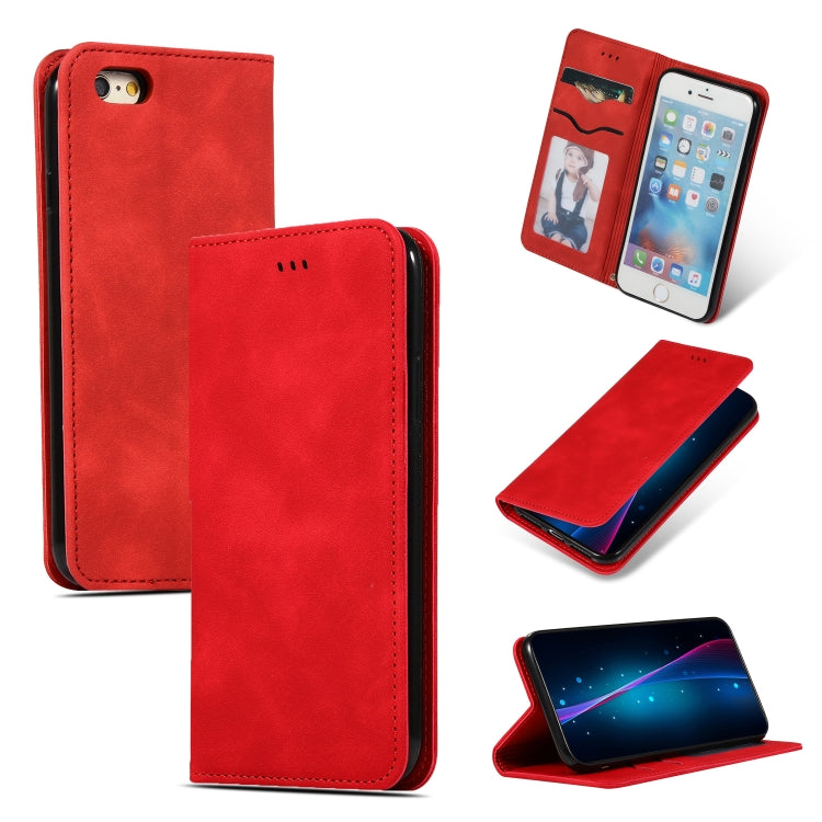 Retro Skin Feel Business Magnetic Horizontal Flip Leather Case for iPhone 6S Plus & 6 Plus, Red, Dark Gray, Navy Blue, Army Green, Brown