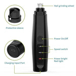 เครื่องเจียรเล็บสุนัขไฟฟ้าชาร์จ USB กรรไกรตัดเล็บไร้ความเจ็บปวด