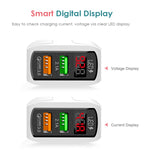 ที่ชาร์จเร็ว F002C QC3.0 USB + USB 2.0 พร้อมจอแสดงผลดิจิทัล LED พร้อมสายข้อมูล USB เป็น Type-C, ปลั๊ก UK + สาย Type-C