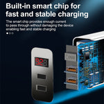 ที่ชาร์จเร็ว F002C QC3.0 USB + USB 2.0 พร้อมจอแสดงผลดิจิทัล LED พร้อมสายข้อมูล USB เป็น Type-C, ปลั๊ก UK + สาย Type-C