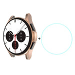 ENKAY สำหรับ Samsung Galaxy Watch4 Classic 42 มม. เคส TPU นุ่มเคลือบอิเล็กโทรไลต์เต็มจอ HD พร้อมฟิล์มกระจกนิรภัย, สำหรับ Samsung Galaxy Watch4 Classic 42 มม.