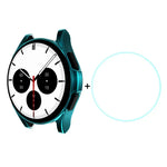 ENKAY สำหรับ Samsung Galaxy Watch4 Classic 42 มม. เคส TPU นุ่มเคลือบอิเล็กโทรไลต์เต็มจอ HD พร้อมฟิล์มกระจกนิรภัย, สำหรับ Samsung Galaxy Watch4 Classic 42 มม.