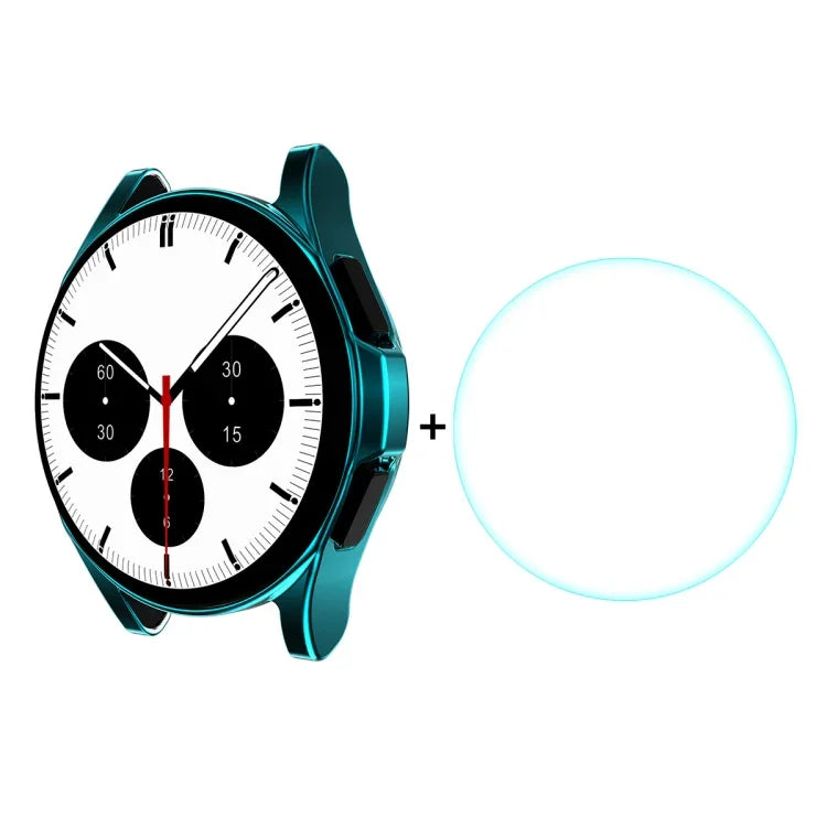 ENKAY สำหรับ Samsung Galaxy Watch4 Classic 42 มม. เคส TPU นุ่มเคลือบอิเล็กโทรไลต์เต็มจอ HD พร้อมฟิล์มกระจกนิรภัย, สำหรับ Samsung Galaxy Watch4 Classic 42 มม.