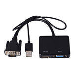 อะแดปเตอร์ VGA เป็น HDMI พร้อมตัวแยกสัญญาณ VGA และแปลงเสียง 3.5 มม.