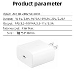 ที่ชาร์จเร็ว M135 45W USB-C / Type-C, ปลั๊ก US