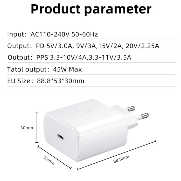 ที่ชาร์จเร็ว M135 45W USB-C / Type-C, ปลั๊ก EU
