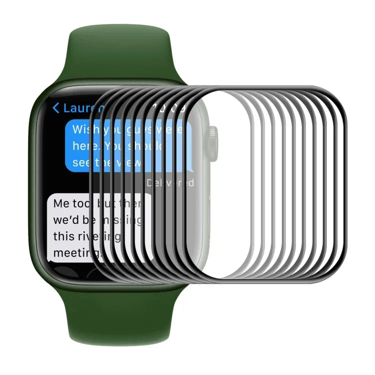 ฟิล์มกันรอยหน้าจอ HD แบบโค้ง 3D เต็มจอ PET โค้งร้อนดัดงอ รุ่น ENKAY Hat-Prince รองรับเคส สำหรับ Apple Watch Series 9 / 8 / 7 ขนาด 41 มม. 1 ชิ้น สำหรับ Apple Watch Series 7 ขนาด 41 มม. 2 ชิ้น สำหรับ Apple Watch Series 7 ขนาด 41 มม. 5 ชิ้น