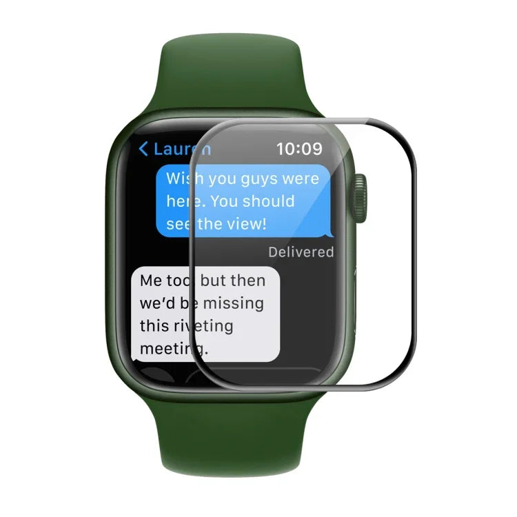 ฟิล์มกันรอยหน้าจอ HD แบบโค้ง 3D เต็มจอ PET โค้งร้อนดัดงอ รุ่น ENKAY Hat-Prince รองรับเคส สำหรับ Apple Watch Series 9 / 8 / 7 ขนาด 45 มม. 1 ชิ้น สำหรับ Apple Watch Series 7 ขนาด 45 มม. 2 ชิ้น สำหรับ Apple Watch Series 7 ขนาด 45 มม. 5 ชิ้น