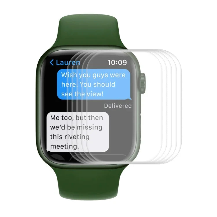 ฟิล์มกันรอยหน้าจอ HD แบบโค้ง 3D เต็มจอ PET โค้งร้อนดัดงอ รุ่น ENKAY Hat-Prince รองรับเคส สำหรับ Apple Watch Series 9 / 8 / 7 ขนาด 45 มม. 1 ชิ้น สำหรับ Apple Watch Series 7 ขนาด 45 มม. 2 ชิ้น สำหรับ Apple Watch Series 7 ขนาด 45 มม. 5 ชิ้น