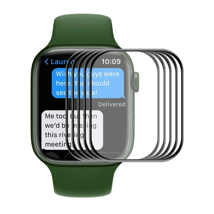 ฟิล์มกันรอยหน้าจอ HD แบบโค้ง 3D เต็มจอ PET โค้งร้อนดัดงอ รุ่น ENKAY Hat-Prince รองรับเคส สำหรับ Apple Watch Series 9 / 8 / 7 ขนาด 45 มม. 1 ชิ้น สำหรับ Apple Watch Series 7 ขนาด 45 มม. 2 ชิ้น สำหรับ Apple Watch Series 7 ขนาด 45 มม. 5 ชิ้น