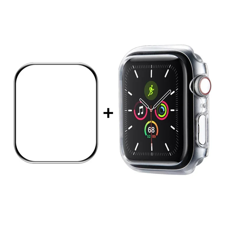 ฟิล์มกันรอยหน้าจอ HD PMMA ครอบคลุมเต็มจอ พร้อมกรอบ PC จาก ENKAY Hat-Prince สำหรับ Apple Watch Series 7 ขนาด 45 มม.