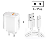 ที่ชาร์จเร็วพกพา CS-20W PD3.0 + QC3.0 พอร์ตคู่ พร้อมสายข้อมูล USB เป็น Type-C 3A, ที่ชาร์จ + สาย USB เป็น Type-C