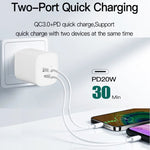 ที่ชาร์จเร็วพกพา CS-20W PD3.0 + QC3.0 พอร์ตคู่ พร้อมสายข้อมูล USB เป็น Type-C 3A, ที่ชาร์จ + สาย USB เป็น Type-C