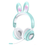 KE-01 หูฟังเพลงสเตอริโอไร้สายบลูทูธ 5.0 แบบหูกระต่าย พับได้ พร้อมไมค์ สำหรับ PC