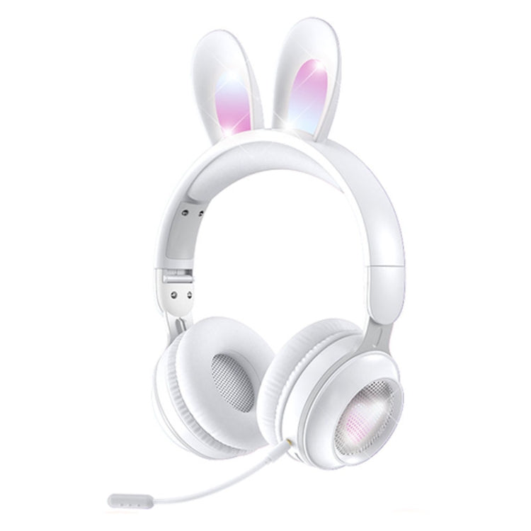 KE-01 หูฟังเพลงสเตอริโอไร้สายบลูทูธ 5.0 แบบหูกระต่าย พับได้ พร้อมไมค์ สำหรับ PC
