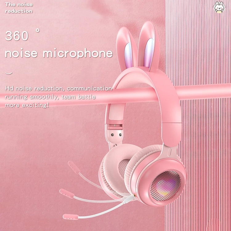KE-01 หูฟังเพลงสเตอริโอไร้สายบลูทูธ 5.0 แบบหูกระต่าย พับได้ พร้อมไมค์ สำหรับ PC