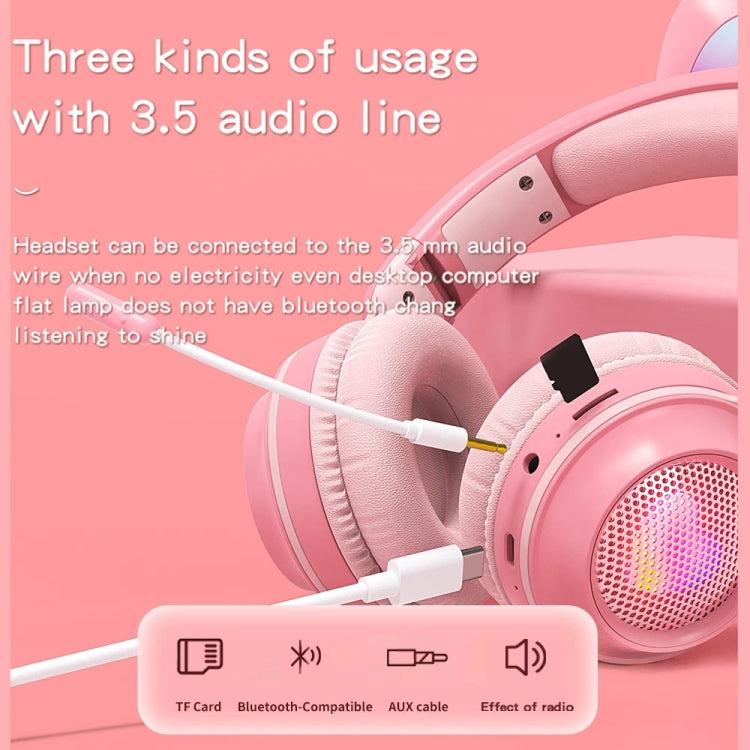 KE-01 หูฟังเพลงสเตอริโอไร้สายบลูทูธ 5.0 แบบหูกระต่าย พับได้ พร้อมไมค์ สำหรับ PC