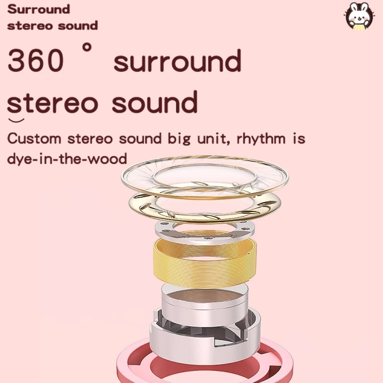 KE-01 หูฟังเพลงสเตอริโอไร้สายบลูทูธ 5.0 แบบหูกระต่าย พับได้ พร้อมไมค์ สำหรับ PC