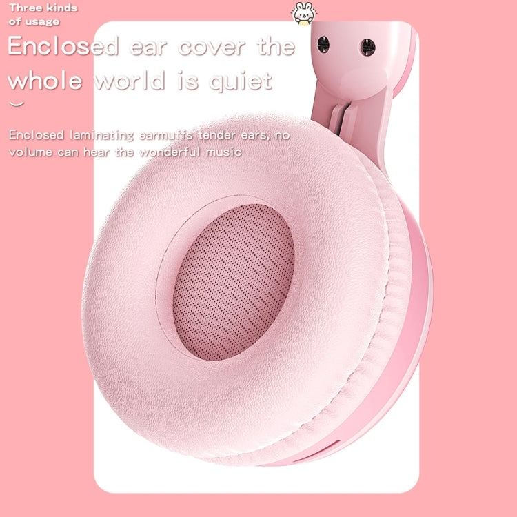 KE-01 หูฟังเพลงสเตอริโอไร้สายบลูทูธ 5.0 แบบหูกระต่าย พับได้ พร้อมไมค์ สำหรับ PC