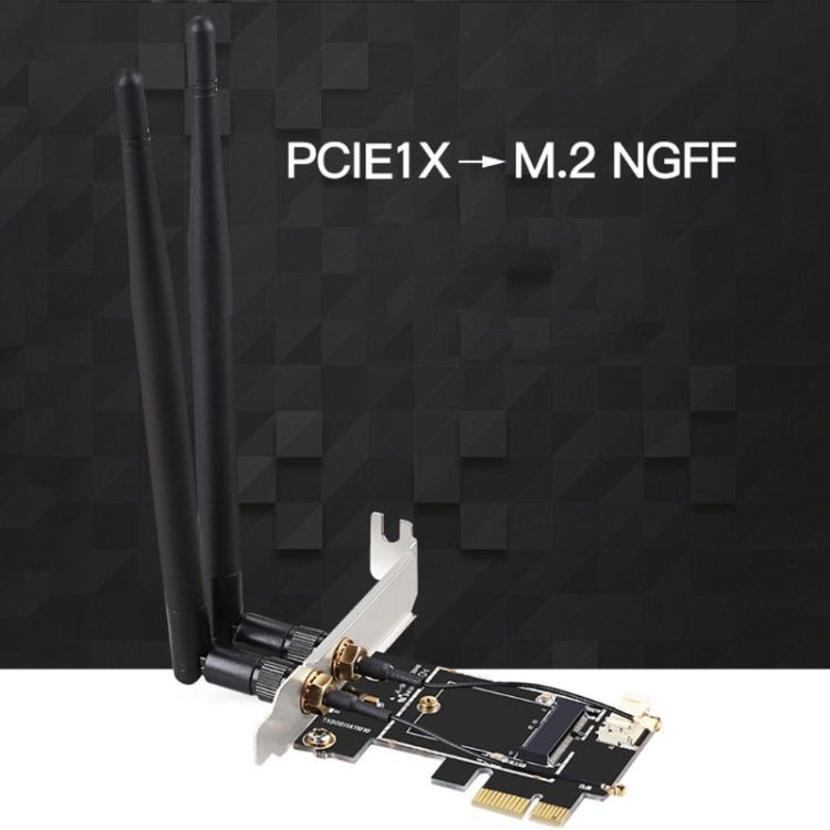 อะแดปเตอร์ TXB001 PCIE-1X เป็น NGFF-Ekey พร้อมเสาอากาศคู่