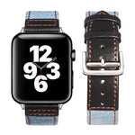 สายหนังพร้อมหัวล็อกสีเงิน สำหรับ Apple Watch Series 7 41 มม. / 6&SE&5&4 40 มม. / 3&2&1 38 มม., 7 45 มม. / 6&SE&5&4 44 มม. / 3&2&1 42 มม.