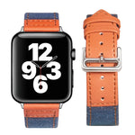 สายหนังพร้อมหัวล็อกสีเงิน สำหรับ Apple Watch Series 7 41 มม. / 6&SE&5&4 40 มม. / 3&2&1 38 มม., 7 45 มม. / 6&SE&5&4 44 มม. / 3&2&1 42 มม.