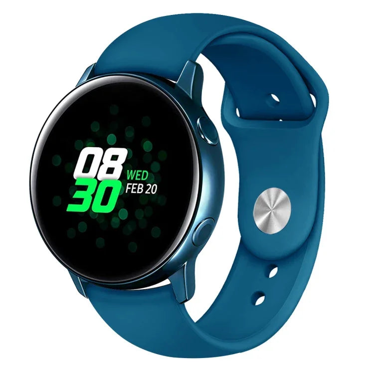 สายรัดซิลิโคนสีเดียวสำหรับ Samsung Galaxy Watch Active 20mm