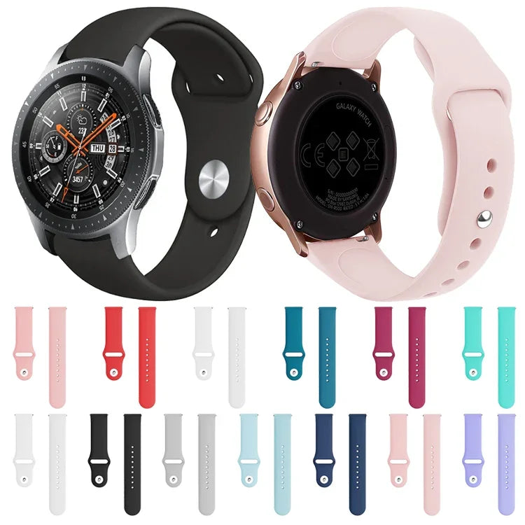 สายรัดซิลิโคนสีเดียวสำหรับ Samsung Galaxy Watch Active 20mm