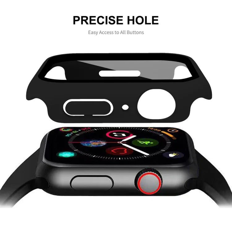 เคสพร้อมกรอบ PC และฟิล์มกระจกนิรภัย 9H ครอบคลุมเต็มจอ 2 in 1 จาก ENKAY Hat-Prince สำหรับ Apple Watch Series 7 ขนาด 41 มม.