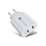 ที่ชาร์จเร็ว 40W สองพอร์ต PD / Type-C สำหรับ iPhone / iPad ซีรีส์, ปลั๊ก EU, ปลั๊ก EU