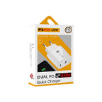 ที่ชาร์จเร็ว 40W สองพอร์ต PD / Type-C สำหรับ iPhone / iPad ซีรีส์, ปลั๊ก EU, ปลั๊ก EU