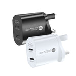 ที่ชาร์จเร็ว 40W สองพอร์ต PD USB-C / Type-C สำหรับ iPhone / iPad ซีรีส์, ปลั๊ก UK, ปลั๊ก UK